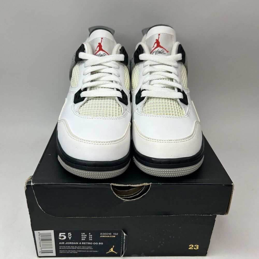 Nike Air Jordan Retro 4 Retro BG “White Cement” 2016 - Picture 2 of 6